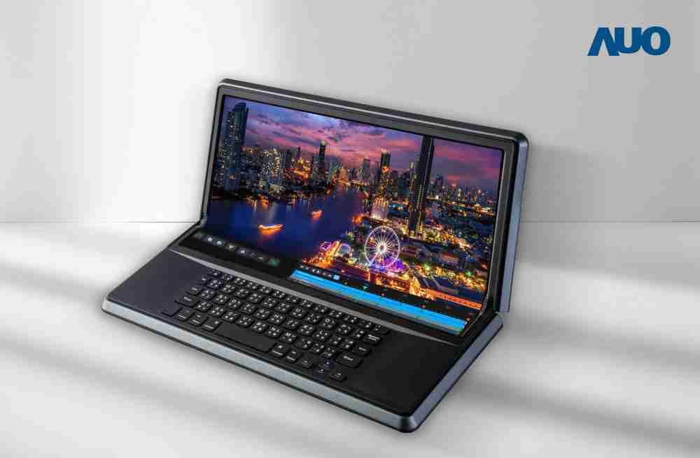 口袋牛店14.6吋Micro LED折迭显示屏幕，，，，搭配半径4mm的弯折绞炼，，，以及高画素、、高亮度、、高对比度的显示技术特点，，即便在大视角下仍保有绝佳色相与亮度